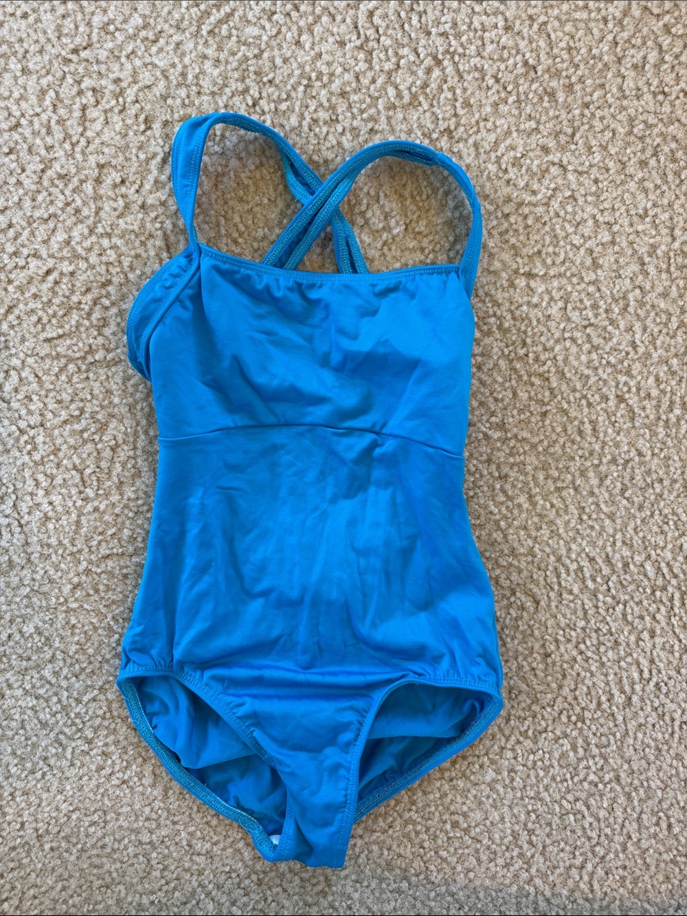 Bright blue leotard